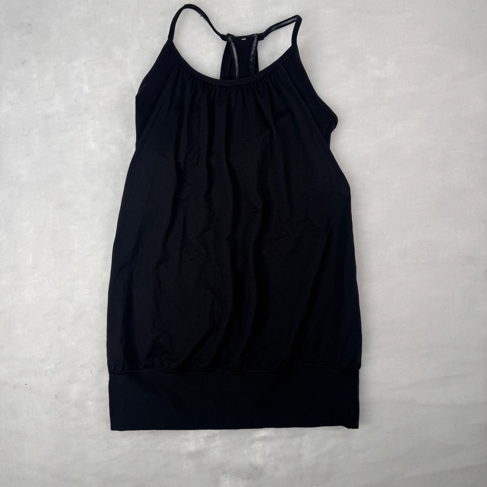 Lululemon No Limits Tank Top Black Built-in Bra Size 4 Athletic Women